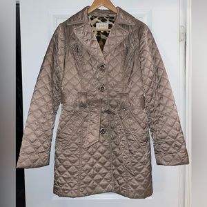 Quilted Trench Coat Beige Woman